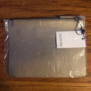 Jules Kae Copper Pouch zipper closure new